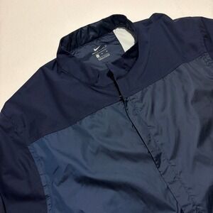 Nike Shield Men's Lightweight Running Golf Jacket Navy Blue Athletic Windbreaker